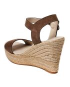 Sandales en Velours de Cuir Pauline taupe - Talon 10 cm