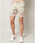Short Berry floral print beige/multicolore