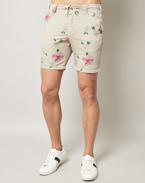 Short Berry floral print beige/multicolore