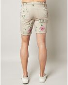 Short Berry floral print beige/multicolore