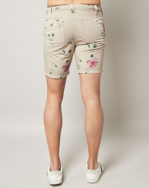 Short Berry floral print beige/multicolore