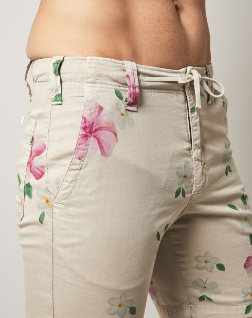 Short Berry floral print beige/multicolore
