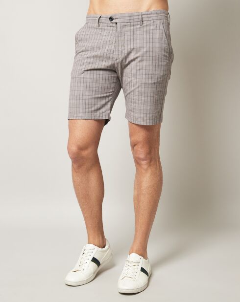 Pantalones cortos Bobby marrón/azul a cuadros