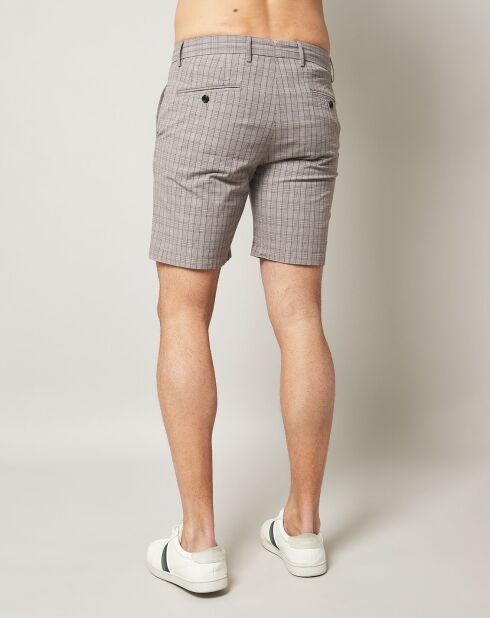 Pantalones cortos Bobby marrón/azul a cuadros