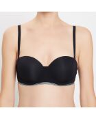 Haut de maillot de bain bandeau Line noir/argenté