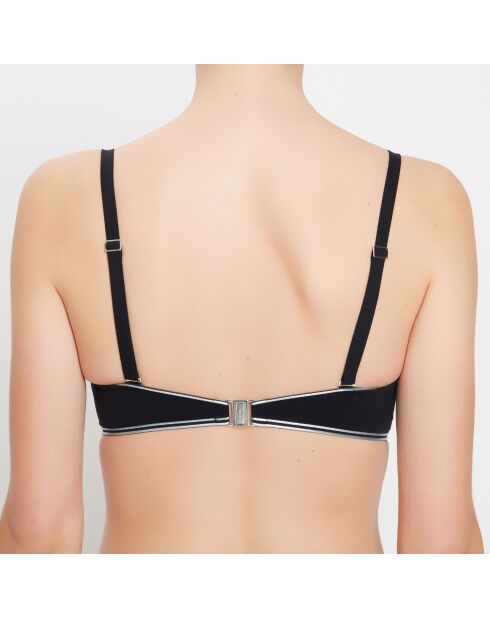 Haut de maillot de bain bandeau Line noir/argenté