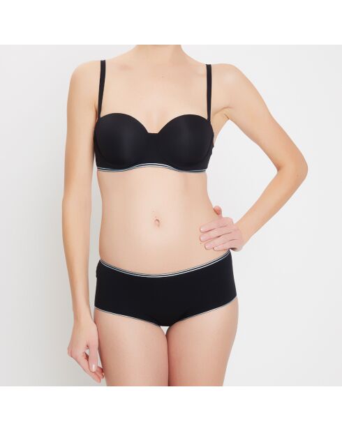 Haut de maillot de bain bandeau Line noir/argenté