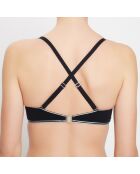 Haut de maillot de bain bandeau Line noir/argenté