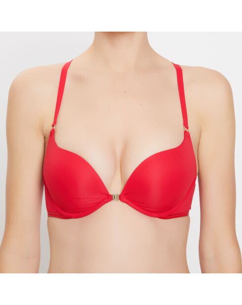 Haut de maillot de bain push-up Line rouge