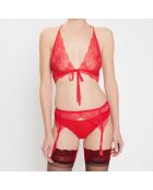 Porte-jarretelle Stretch Lace rouge