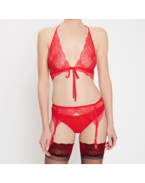 Porte-jarretelle Stretch Lace rouge