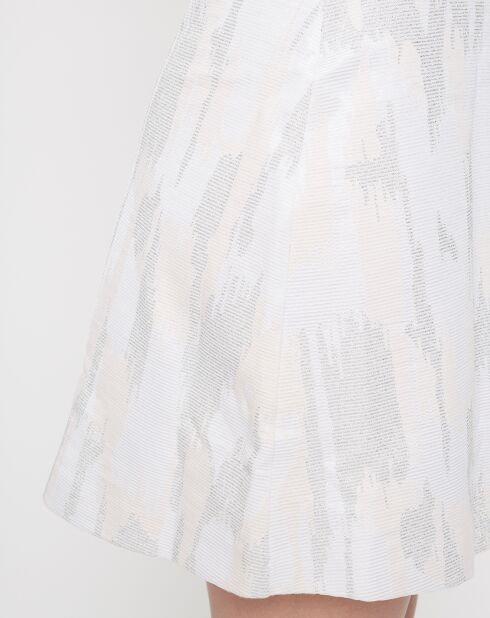 Jupe Camouflage imprimée rose pâle/blanc/argenté