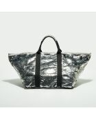 Sac cabas Joy en Cuir argenté - 64x35x30.5 cm