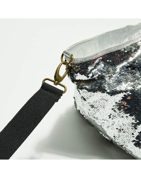 Sac cabas Joy en Cuir argenté - 64x35x30.5 cm