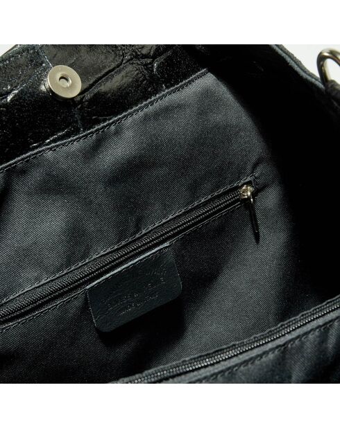 Sac à main Livia en Cuir noir - 39.5x19x32.5 cm