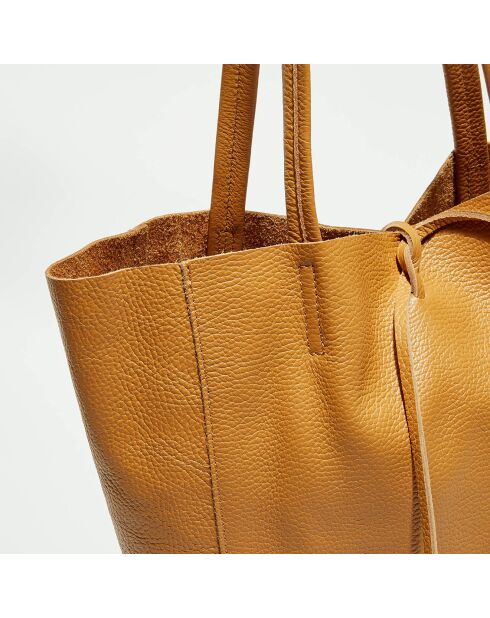 Borsa a tracolla Tesa in pelle di cammello - 40x13x37 cm