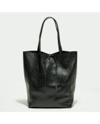 Tesa zwarte leren draagtas - 40x13x37 cm