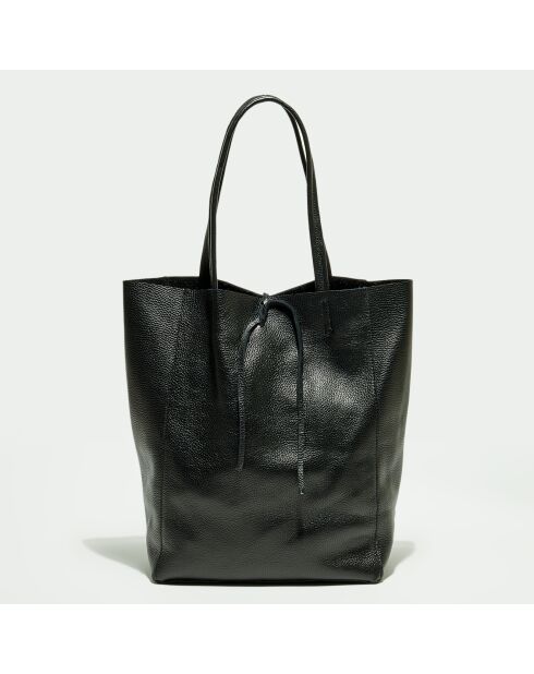 Tesa zwarte leren draagtas - 40x13x37 cm