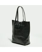 Tesa zwarte leren draagtas - 40x13x37 cm