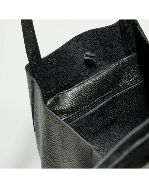 Tesa zwarte leren draagtas - 40x13x37 cm