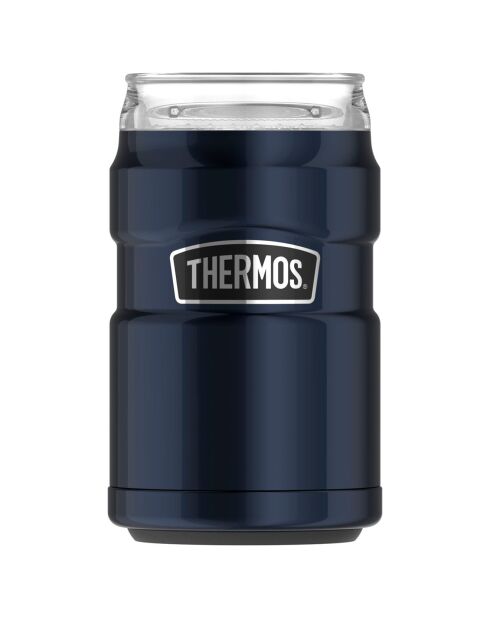 Mug isotherme 2 en 1 King bleu - 7x7x11.5 cm