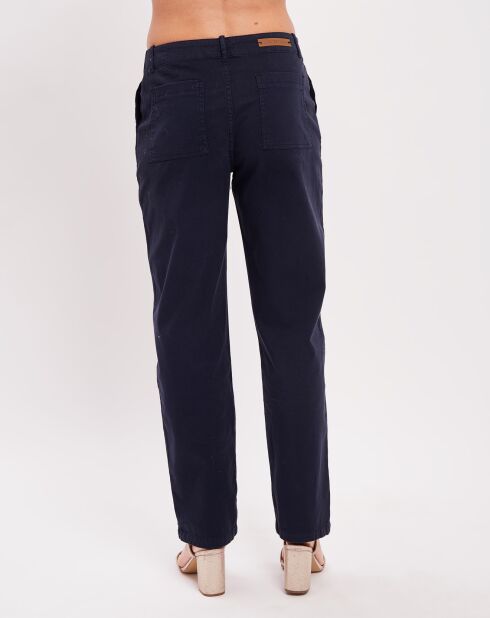 Pantalon en Coton & Lin Cora marine