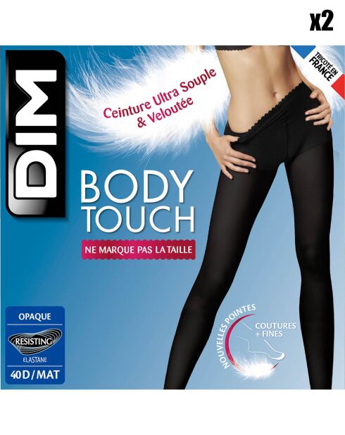 2 Body Touch Opaque zwarte panty van 40 denier