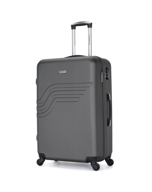 Queens Long Stay Koffer 4 enkele wielen 75 cm donkergrijs