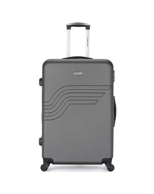 Valise Moyen Séjour 4 roues simples Queens 65 cm gris foncé
