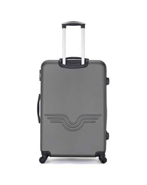 Valise Moyen Séjour 4 roues simples Queens 65 cm gris foncé