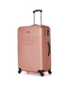 Valise Long Séjour 4 roues simples Queens 75 cm rose doré