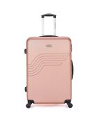 Valise Moyen Séjour 4 roues simples Queens 65 cm rose doré