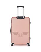 Valise Moyen Séjour 4 roues simples Queens 65 cm rose doré