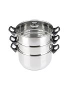 Cuit vapeur 3 niveaux à induction inox - d.24 cm