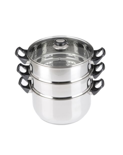 Inductiestoom van roestvrij staal met 3 niveaus - d.24 cm