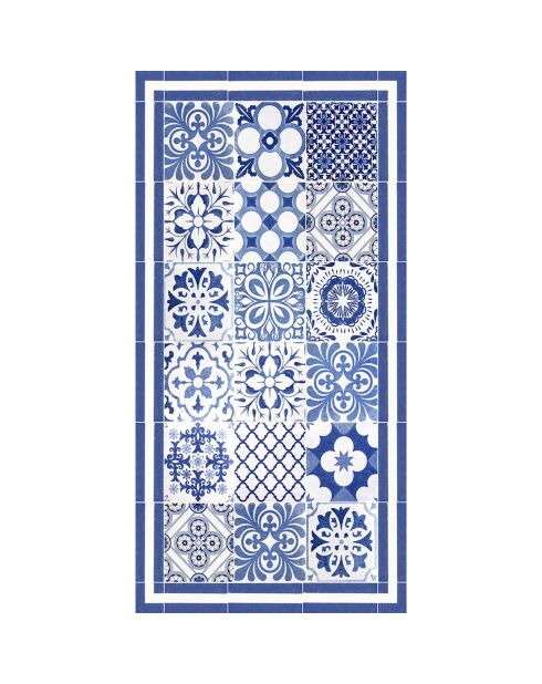 Tapis vinyle Juliette bleu - 50x100 cm