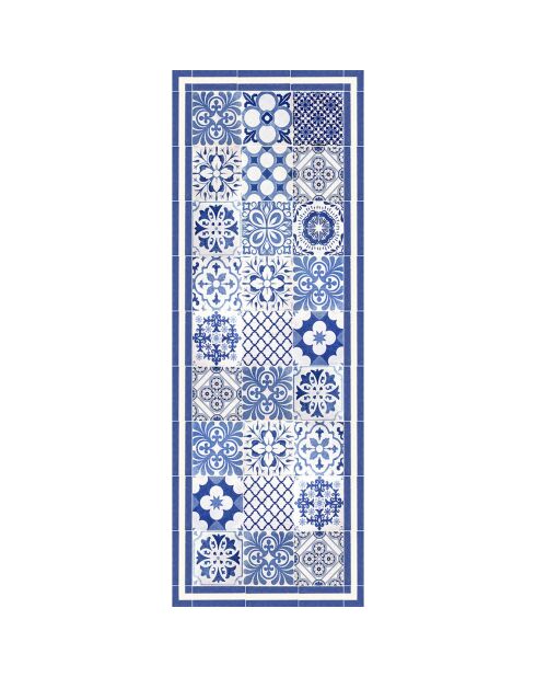 Tapis vinyle Juliette bleu - 50x140 cm