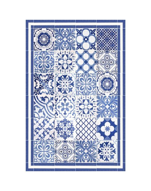 Tapis vinyle Juliette bleu - 66x100 cm