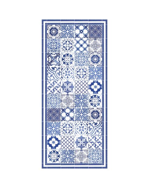 Tapis vinyle Juliette bleu - 66x150 cm