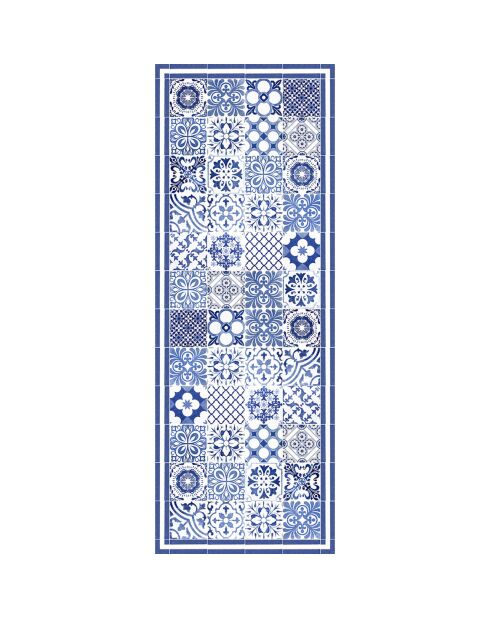 Tapis vinyle Juliette bleu - 66x180 cm