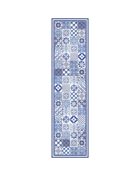 Tapis vinyle Juliette bleu - 66x250 cm