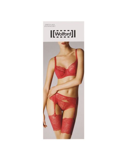 Porte-jarretelle Stretch Lace rouge