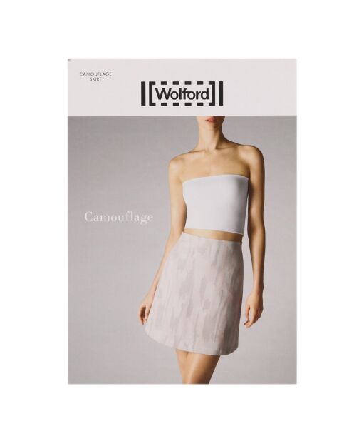 Jupe Camouflage imprimée rose pâle/blanc/argenté