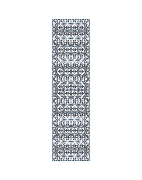 Tapis vinyle Gisele bleu - 80x300 cm