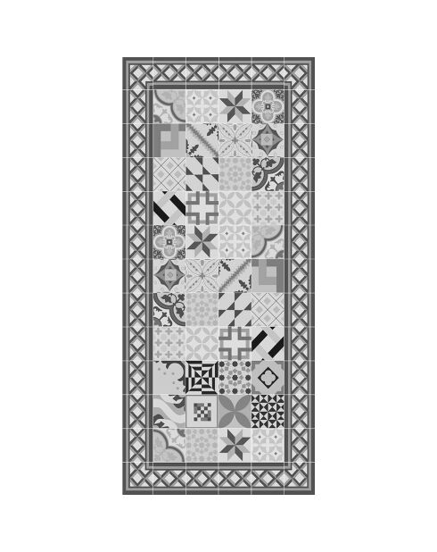 Tapis vinyle Nicolle gris gris - 66x150 cm