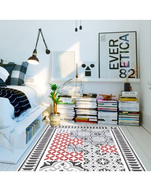 Tappeto vinilico Scarlett 1 rosso/grigio - 66x100 cm