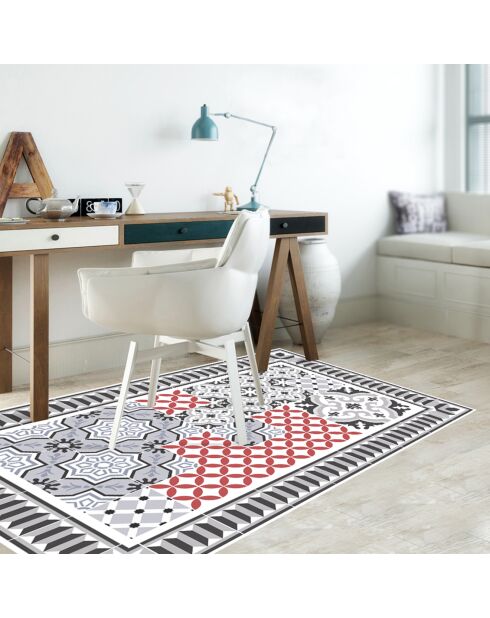 Tappeto vinilico Scarlett 1 rosso/grigio - 66x100 cm