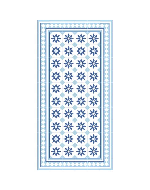 Tapis vinyle Ivette bleu - 50x100 cm
