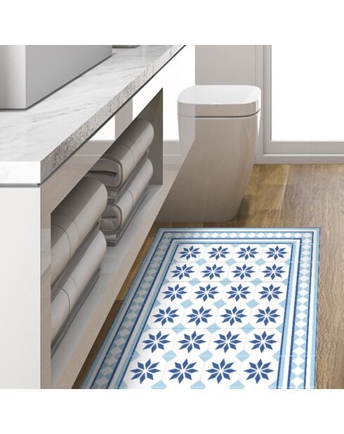 Tapis vinyle Ivette bleu - 50x100 cm