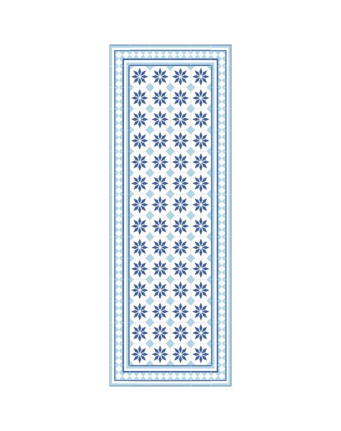 Tapis vinyle Ivette bleu - 50x140 cm